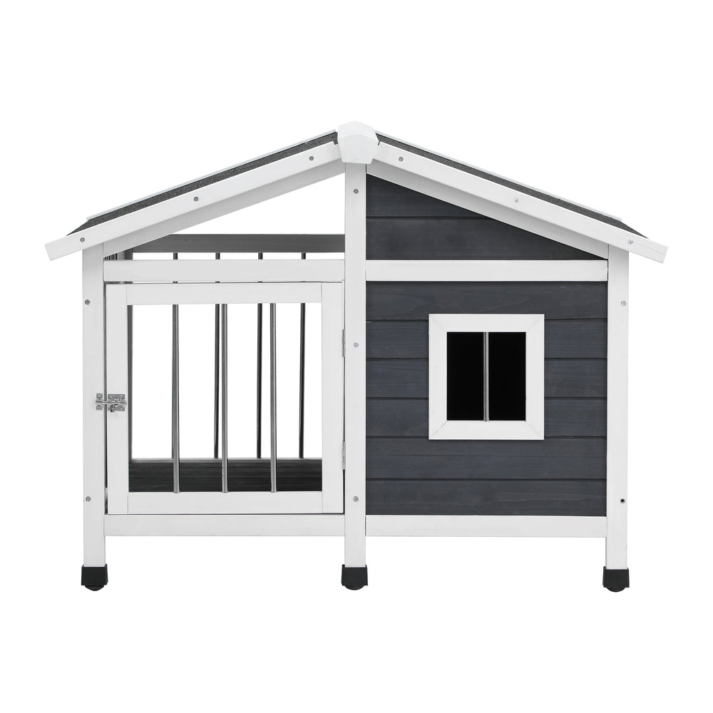 Alopet Wooden Pet Dog Kennel Awning Cabin