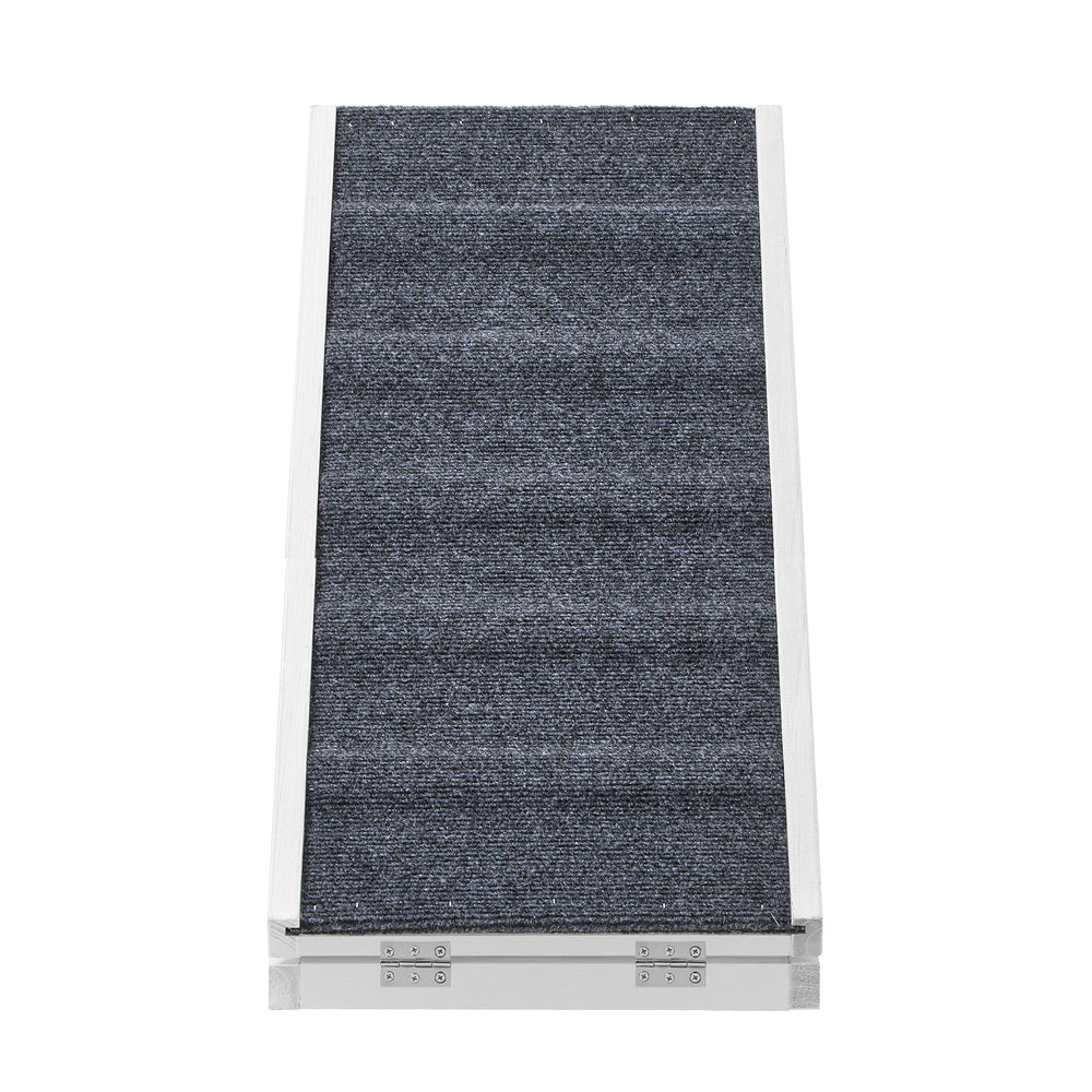 Alopet Dog Pet Ramp Adjustable Height Foldable 100cm White