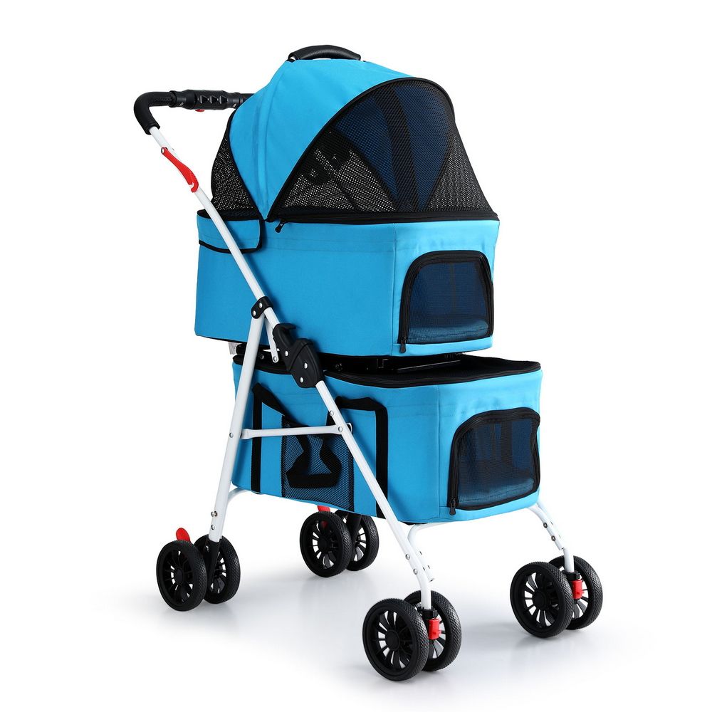 i.Pet Pet Stroller Dog Pram Large Cat Carrier Travel Pushchair Foldable 4 Wheels