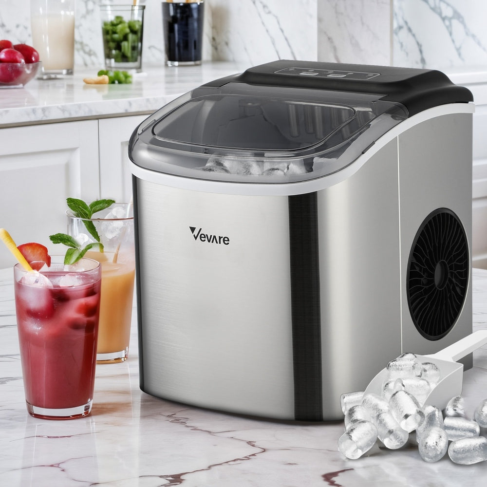 Vevare Portable Ice Maker with Ice Cube Scoop 12kg Stainless