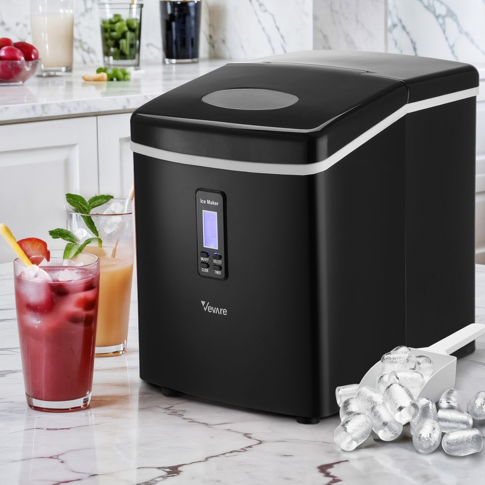 Vevare 3L Portable Ice Maker with Ice Cube Scoop 15kg Black