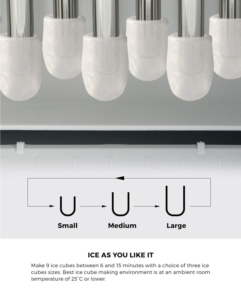 Vevare 3L Portable Ice Maker with Ice Cube Scoop 15kg Black