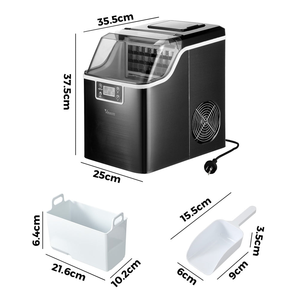 Vevare 3.2L Portable Ice Maker with Ice Cube Scoop Stainless