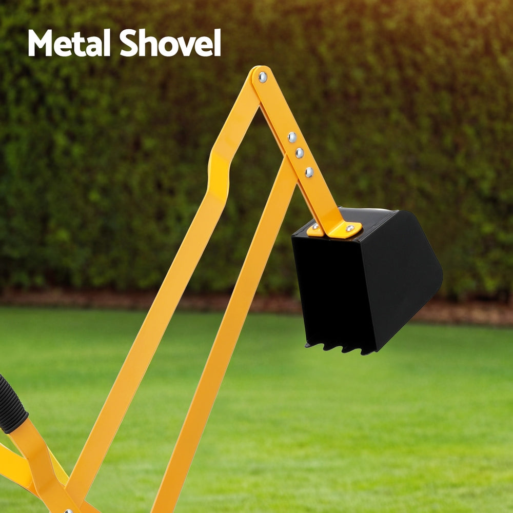 Kids Ride-On Excavator Digger Toy with Rotating Seat - Yellow Sandpit Fun