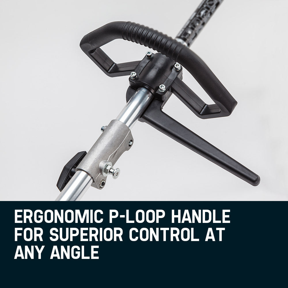 MTM 62cc Long Reach Pole Saw, 2-Stroke Petrol, 12' Tree Trimming Pruning Chainsaw Bar, 2 Extension Shafts