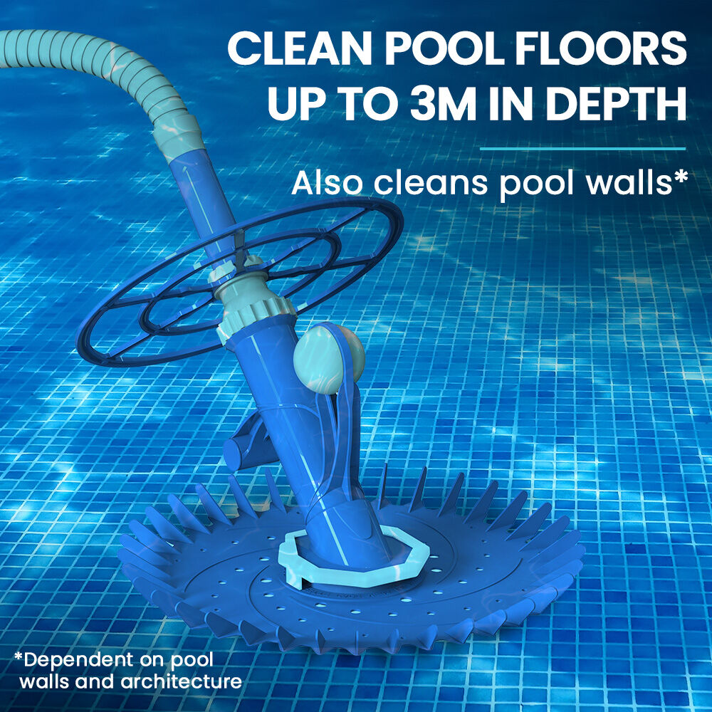 AURELAQUA Automatic Pool Cleaner, Flow-valve Suction Tech for Floors, Walls & Waterline