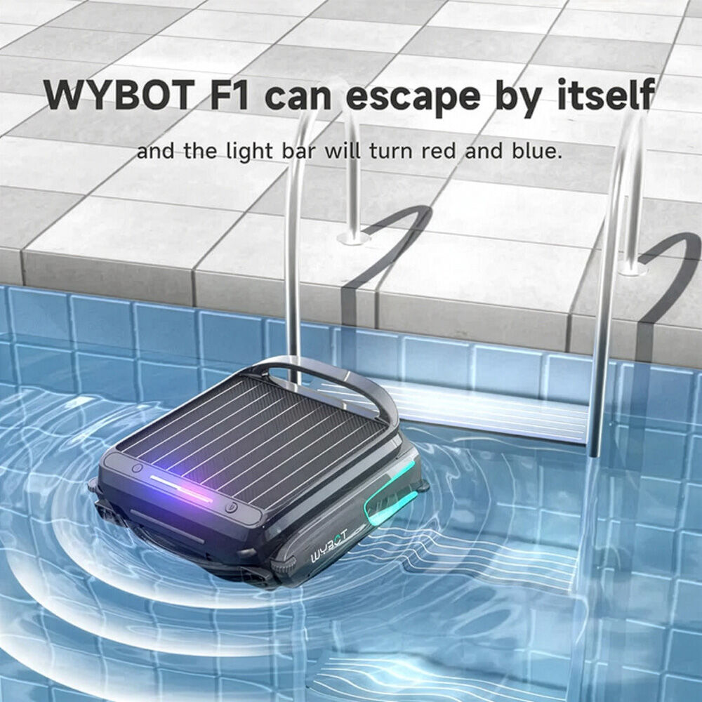 WYBOT F1 Solar Robotic Pool Skimmer, Large 7L Basket, APP Control and Customisable Route, Automatic Cleaner of Leaves and Fine Debris