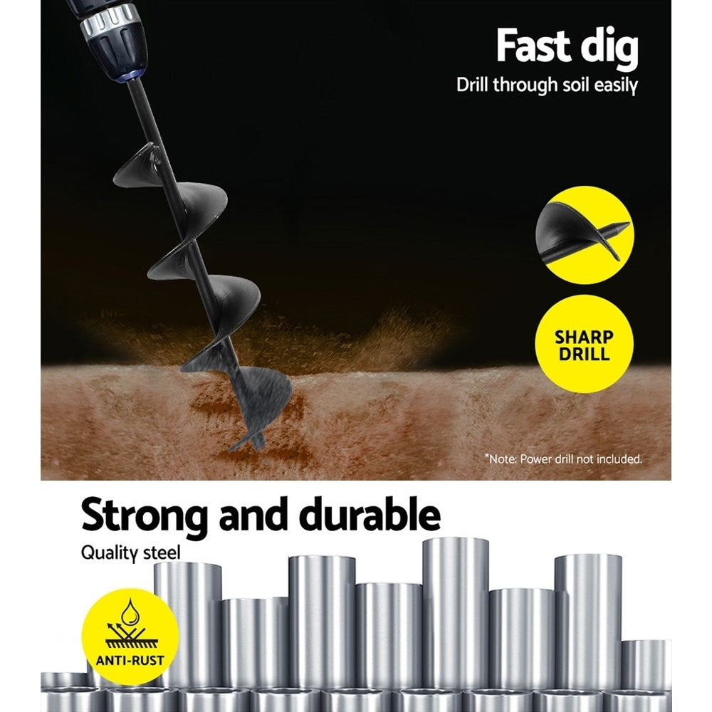 Heavy-Duty GIANTZ 75x300mm Power Garden Auger for Efficient Earth Planting