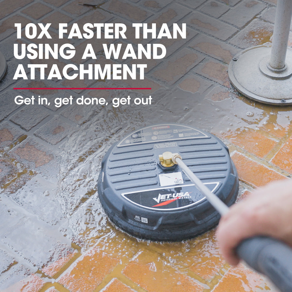 Jet-USA 15' Nylon Pressure Washer Surface Cleaner, 1/4' Fitting, For Concrete Driveway Patio Floor