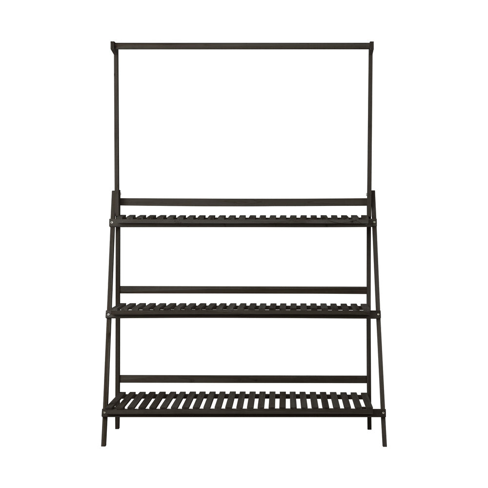 Livsip 3 Tier Plant Stand Flower Pot Shelf Wooden Black