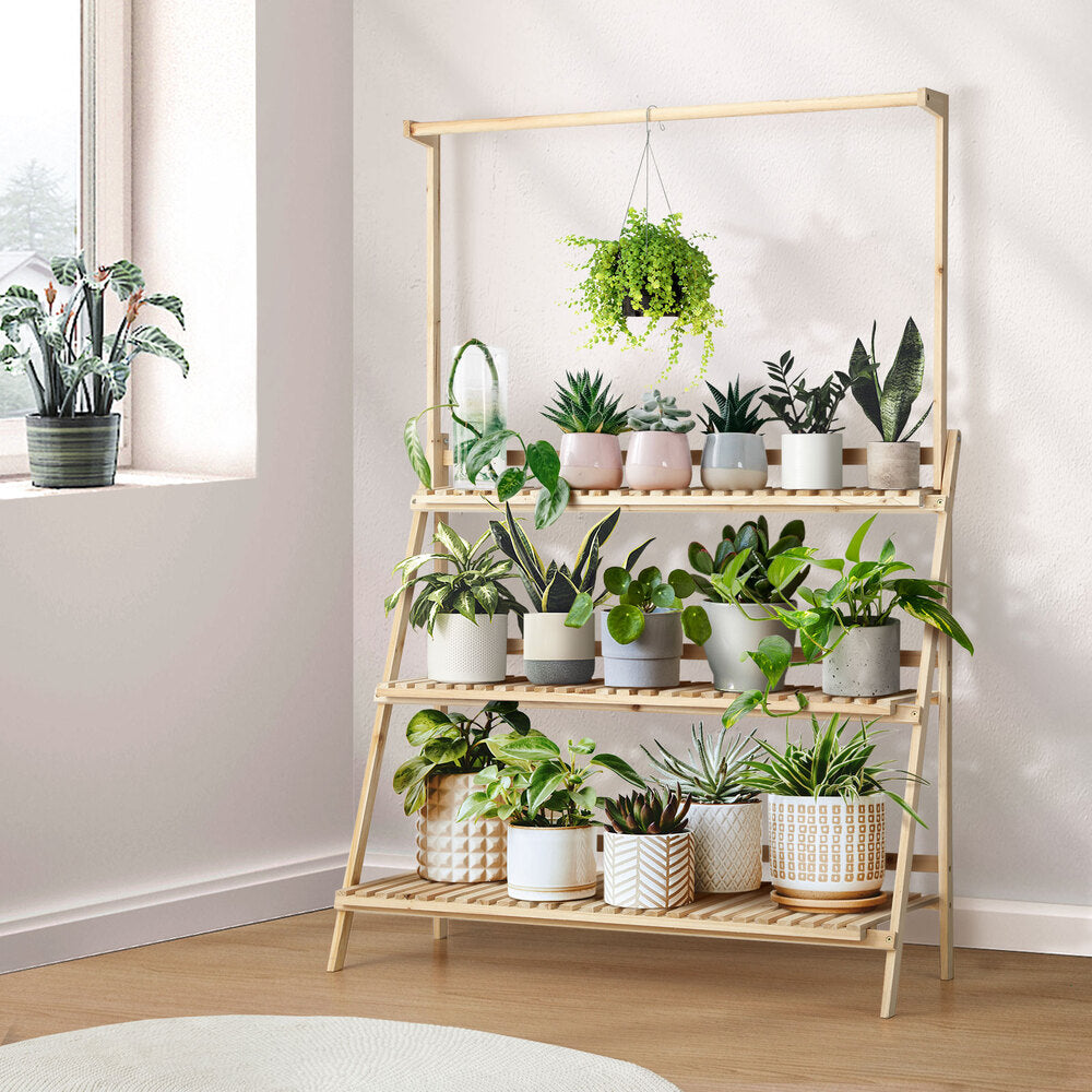 Livsip 3 Tier Plant Stand Flower Pot Shelf Wooden