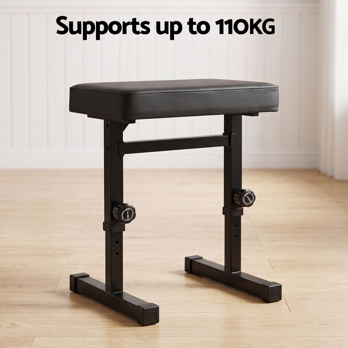 Alpha Piano Bench Adjustable Seat Heavy Duty H-Shape Piano Stool Black