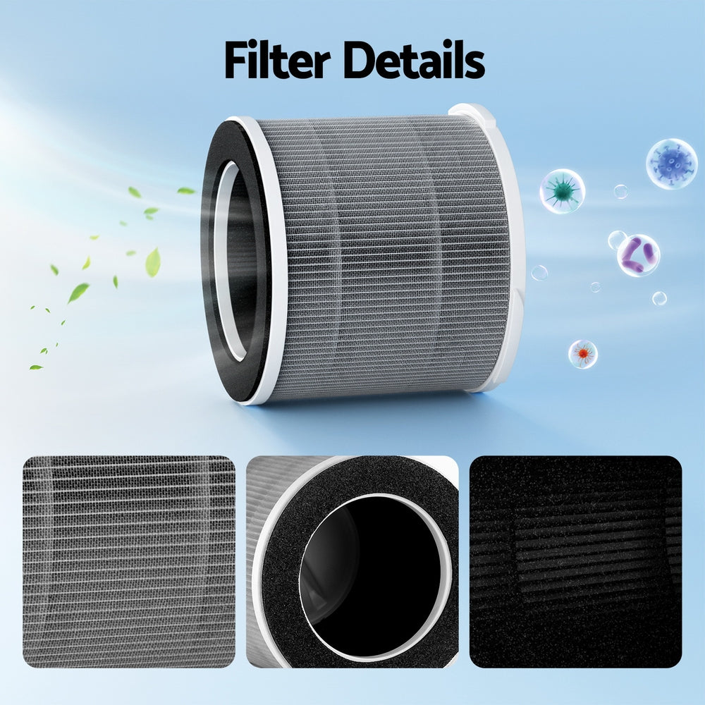 Devanti Triple-Action HEPA H11 Air Purifier Replacement Filter with Activated Carbon