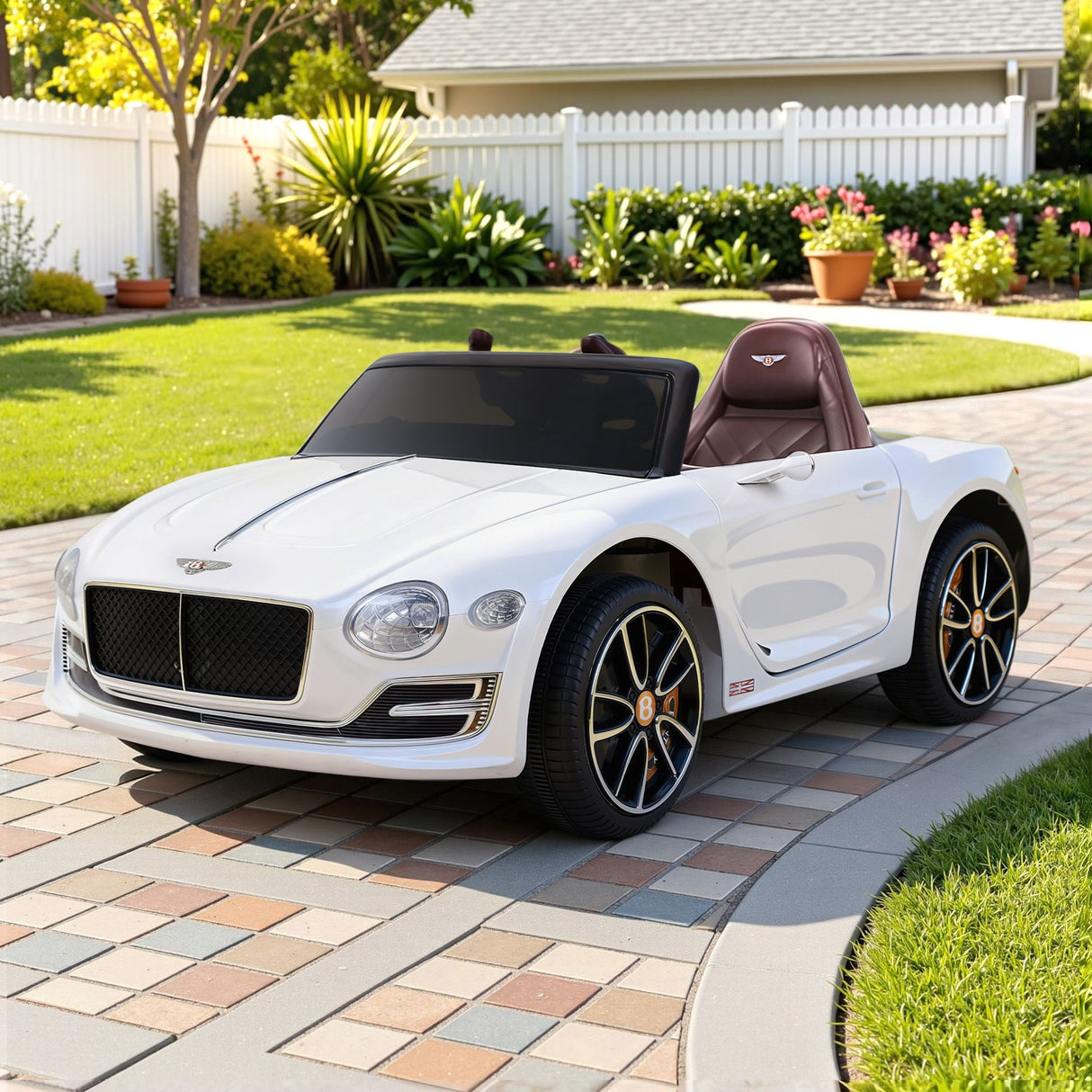 Kids Electric Ride On Car Bentley Licensed EXP12 Toy Cars Remote 12V White
