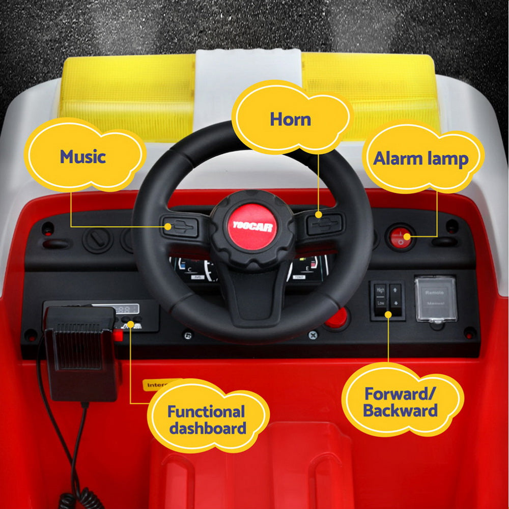 Rigo Kids Ride On Car Electric Fire Engine Fighting Truck with Water Gun Music