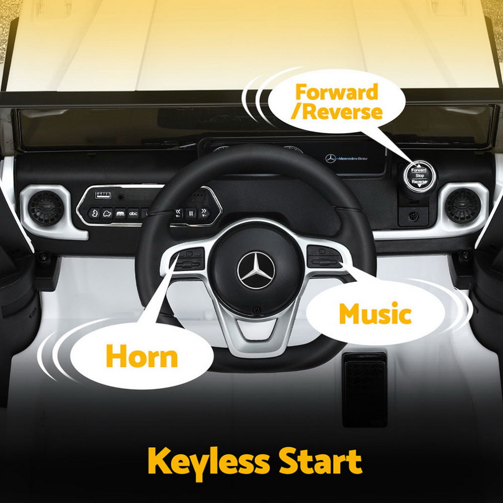 Kids Ride On Car Licensed G500 Electric Toys Horn Remote 12V White