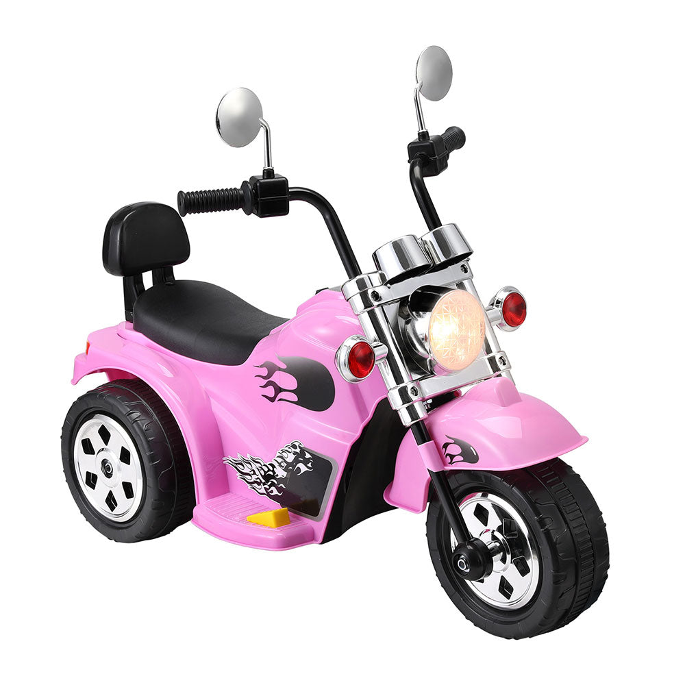 Rigo Electric Kids Motorbike Ride-On Toy with Music and Horn - 6V Pink
