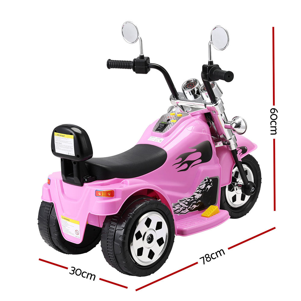 Rigo Electric Kids Motorbike Ride-On Toy with Music and Horn - 6V Pink