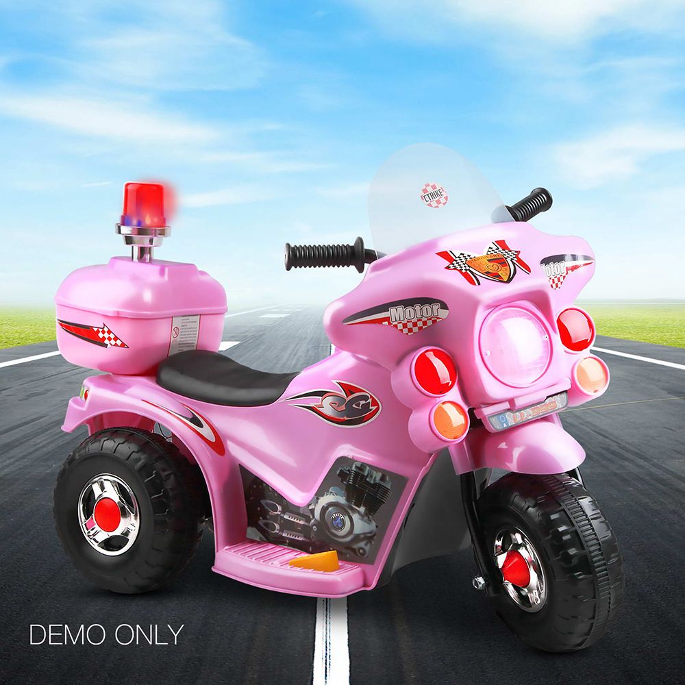 Rigo Kids Electric Ride On Police Motorcycle Motorbike 6V Battery Pink