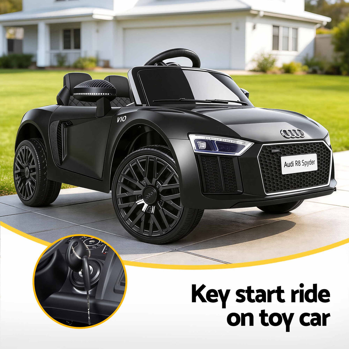 Kids Ride On Car Audi R8 Licensed Sports Electric Toy Cars Black