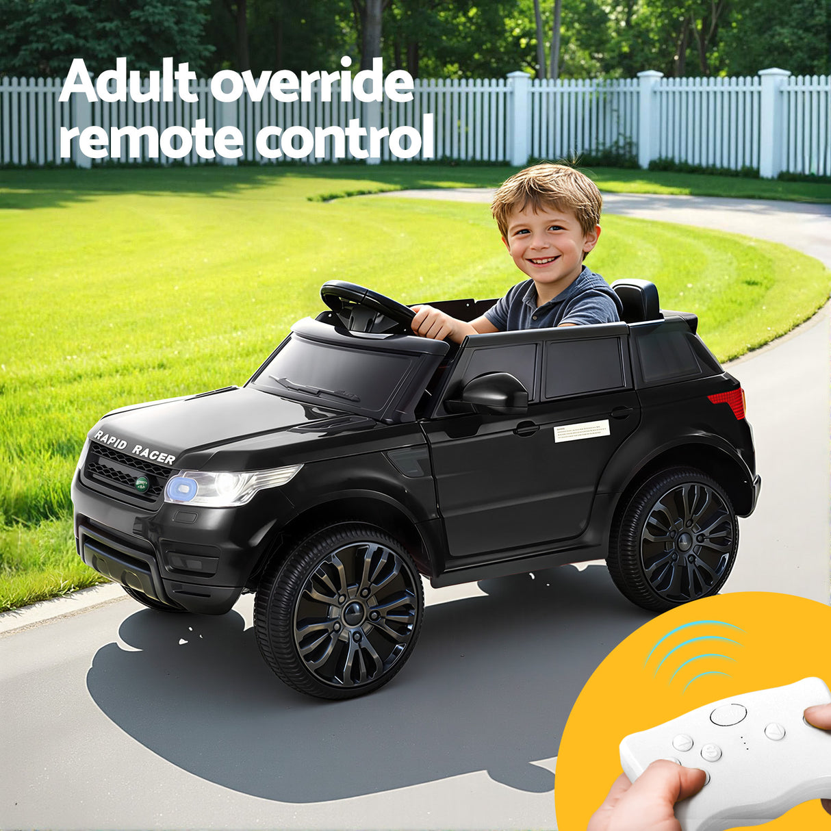 Rigo Ride On Car Kids Electric Ride On Cars SUV Remote 12V Black