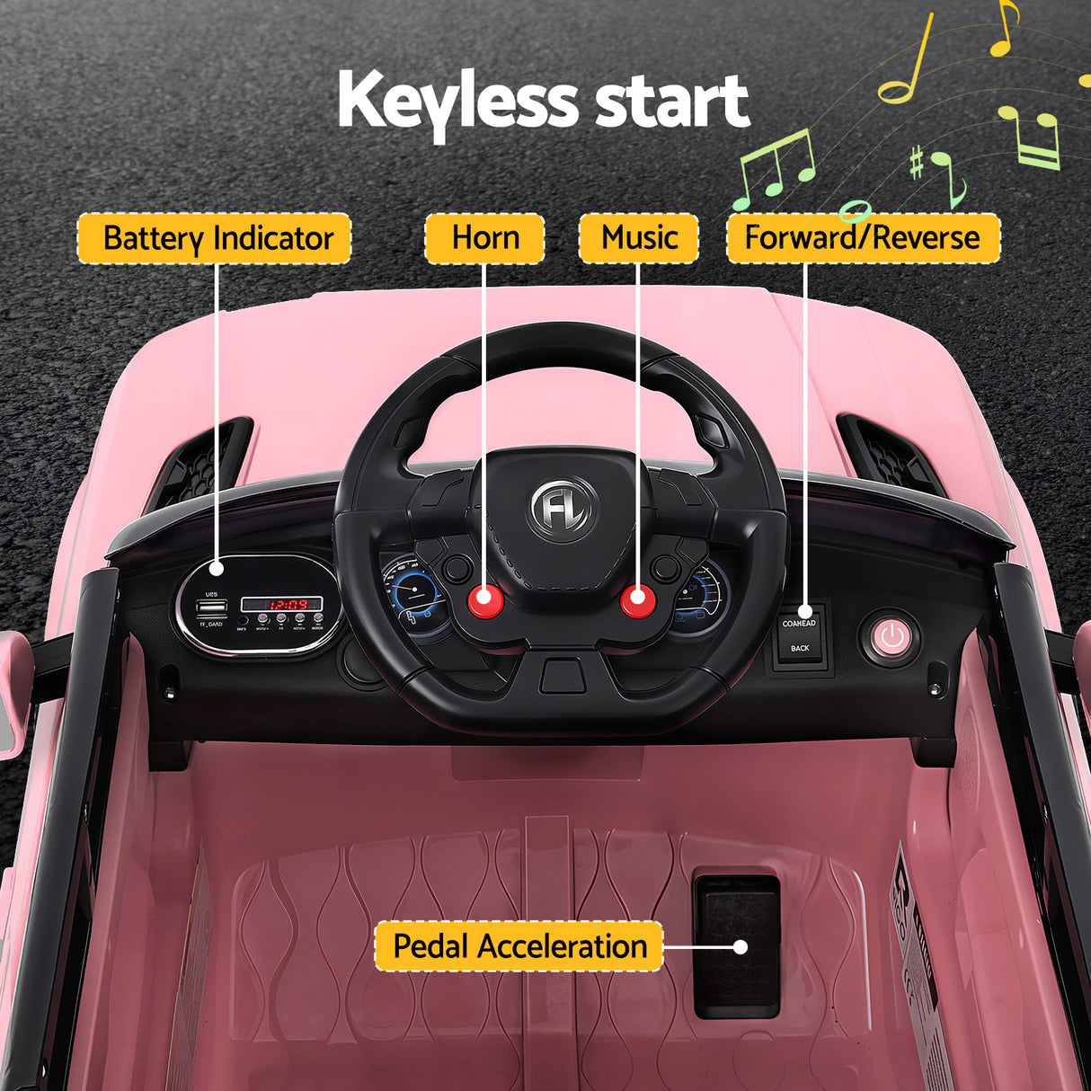 Rigo Ride On Car Kids Electric Ride On Cars SUV Remote 12V Pink