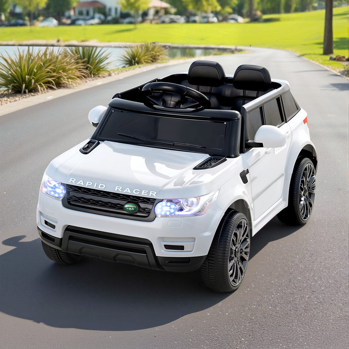 Rigo Kids Electric Ride On Car SUV Range Rover-inspired Cars Remote 12V White