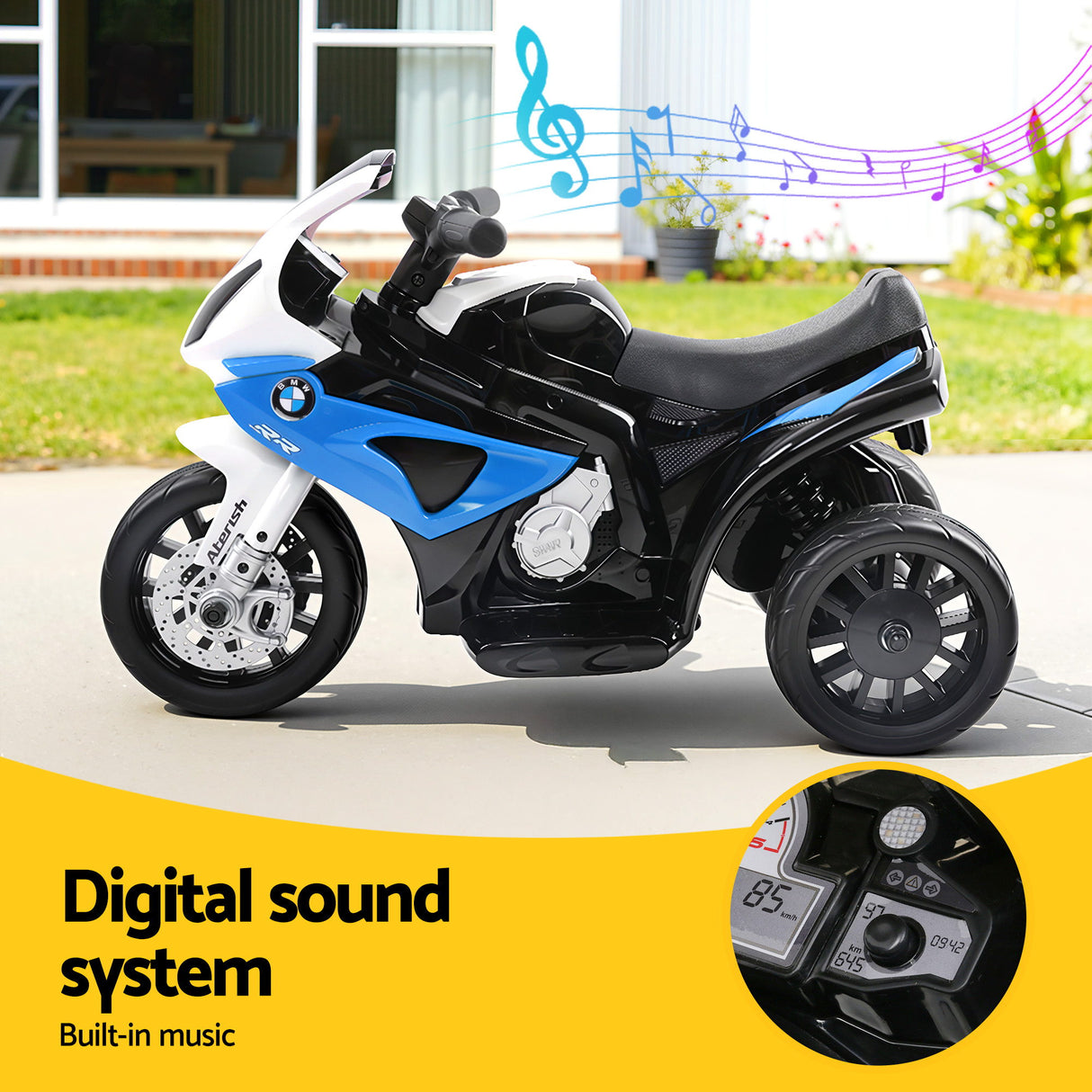 Kids Electric Ride On Car Police Motorcycle Motorbike BMW Licensed S1000RR Blue