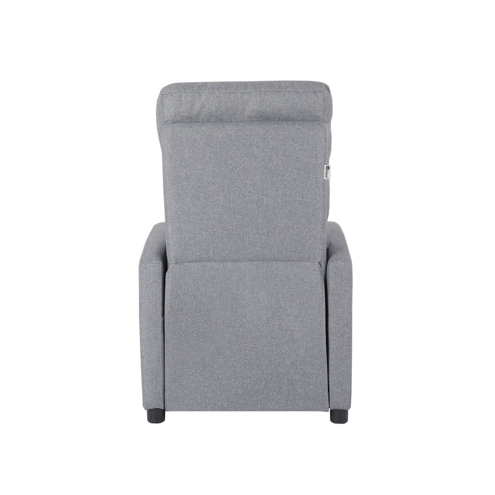 Oikiture Recliner Chair Armchair Adjustable Sofa Lounge Polyester Grey