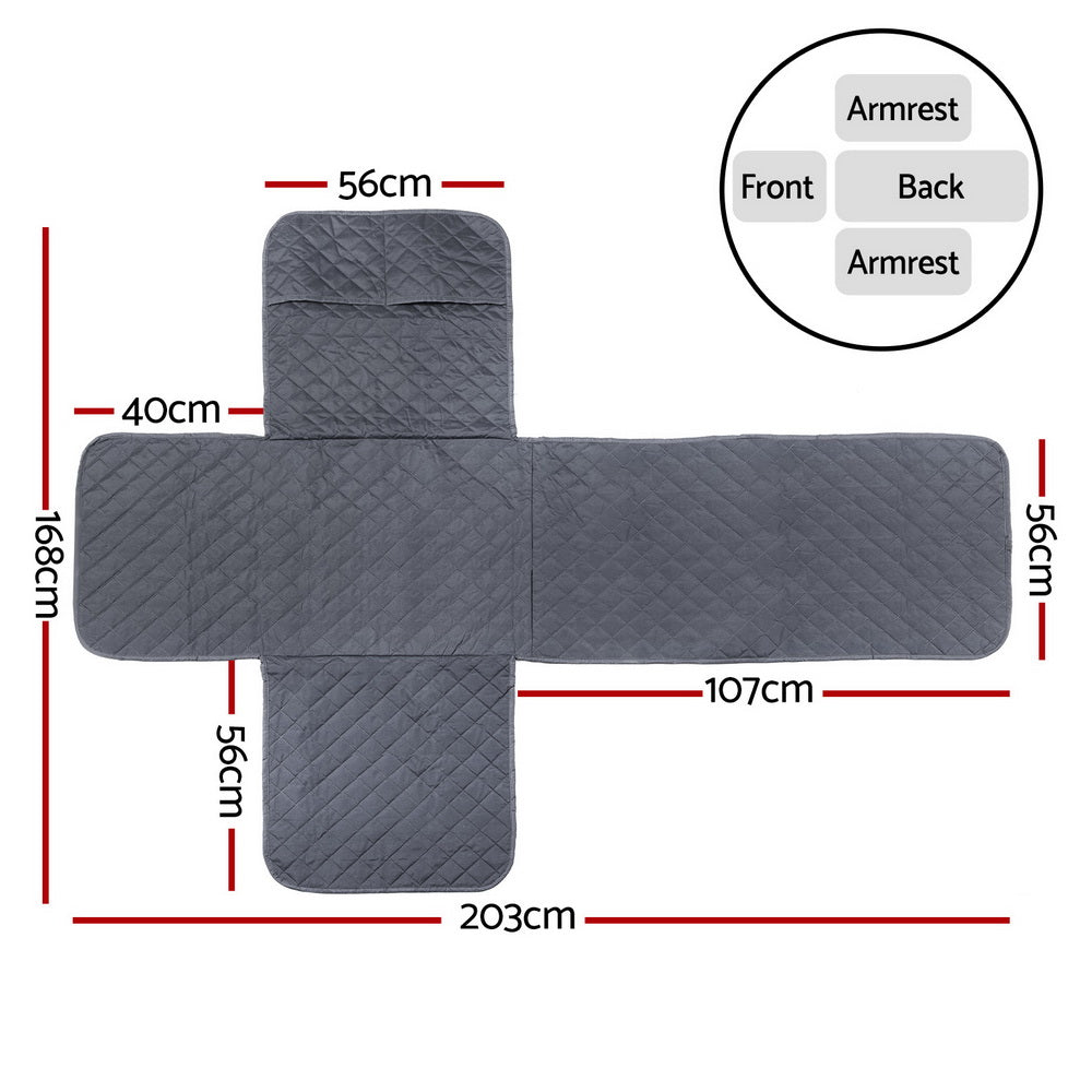 Artiss Grey Recliner Chair Cover - 100% Waterproof and Stylish