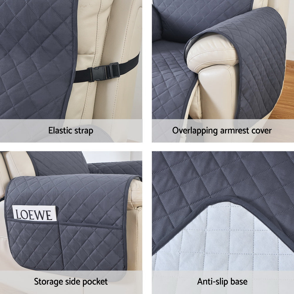 Artiss Grey Recliner Chair Cover - 100% Waterproof and Stylish
