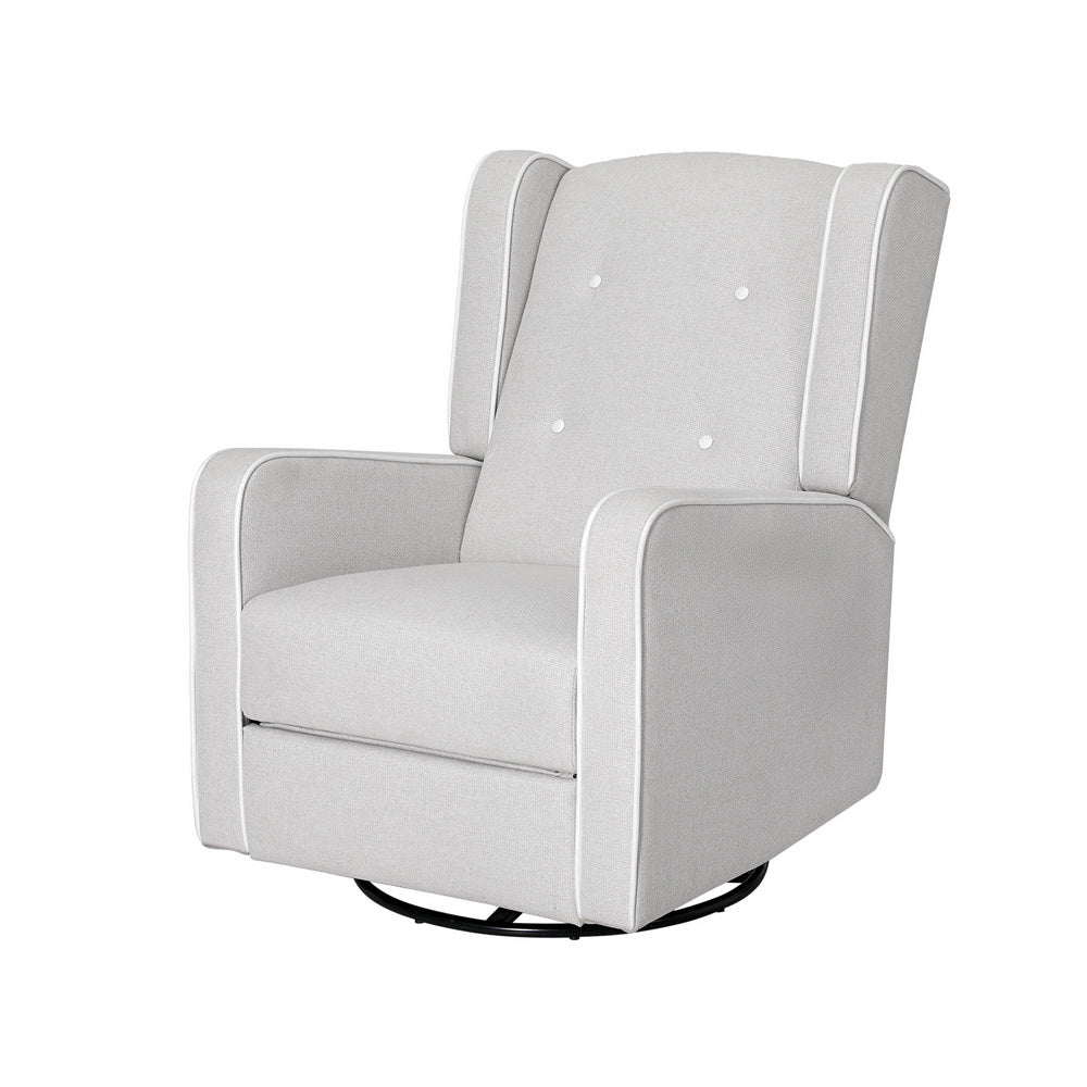 Artiss Recliner Armchair 360? Swivel Grey Fabric