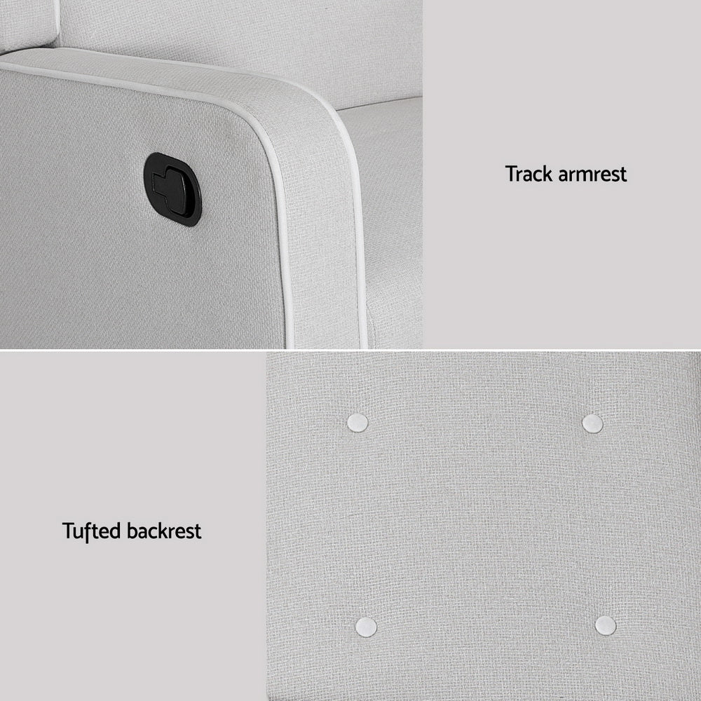 Artiss Recliner Armchair 360? Swivel Grey Fabric