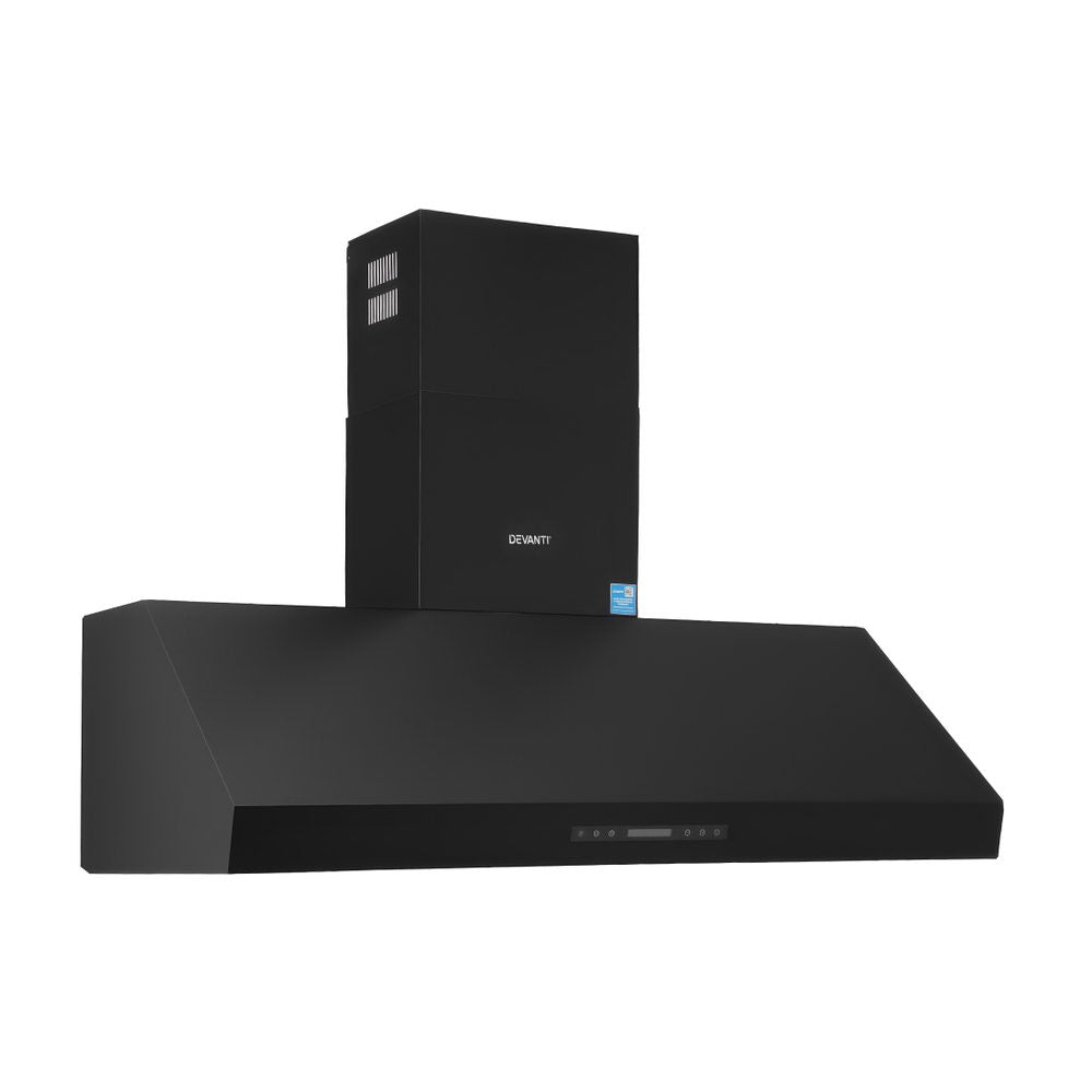 Devanti 1500mm Commercial BBQ Range Hood Dual Motor W/ Remote Control Black