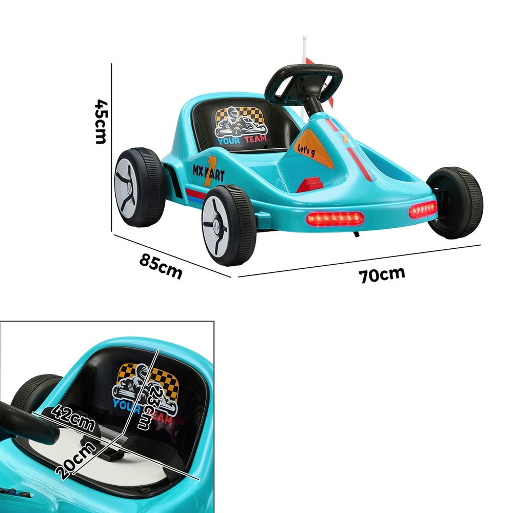 Mazam Ride on Car Electric Kart with Light Bluetooth Blue