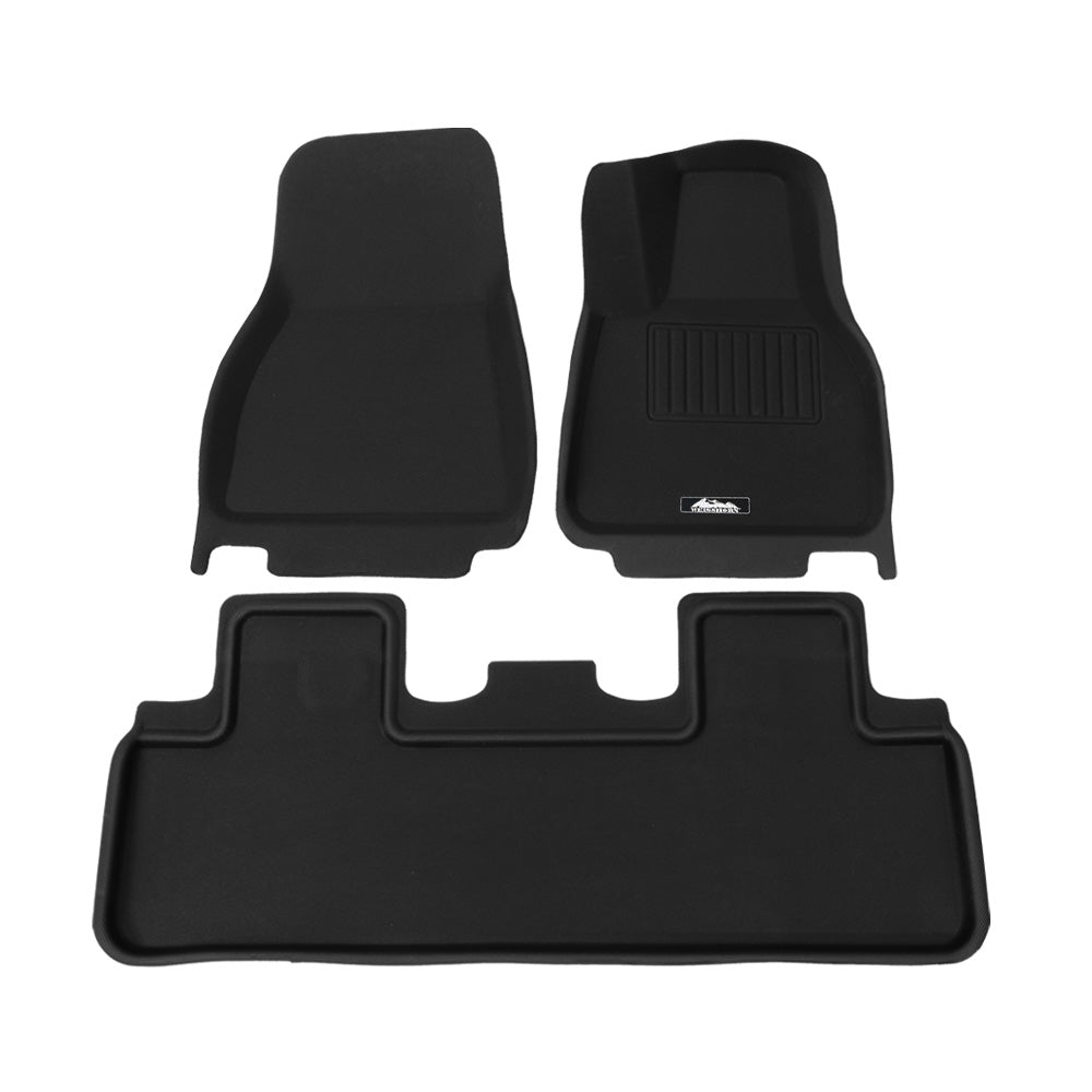 Weisshorn Custom Fit Rubber Floor Mats for Tesla Model Y RHD (2021-2024) - Front and Rear Set