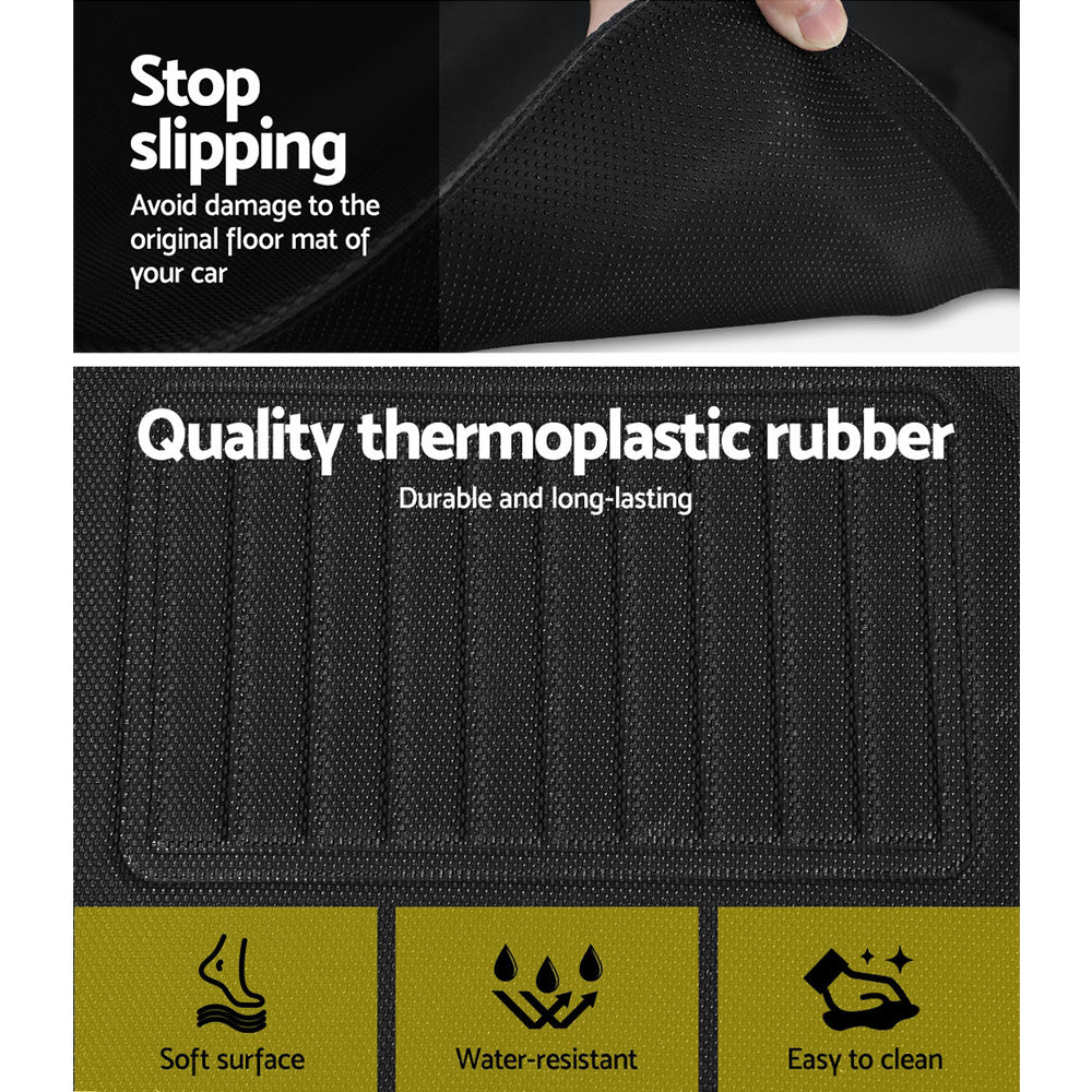 Weisshorn Custom Fit Rubber Floor Mats for Tesla Model Y RHD (2021-2024) - Front and Rear Set