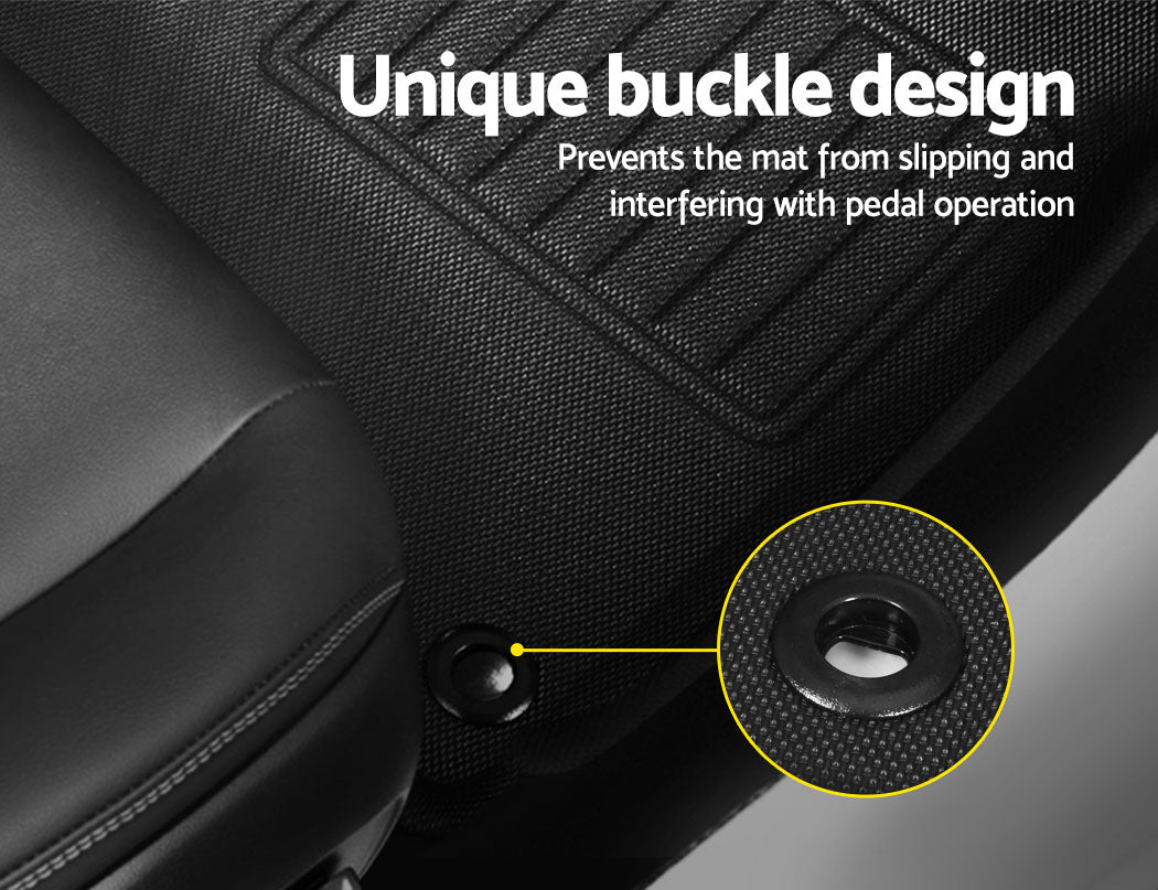 Weisshorn Durable Rubber Floor Mats for Toyota Hilux Dual Cab (2015-2022)