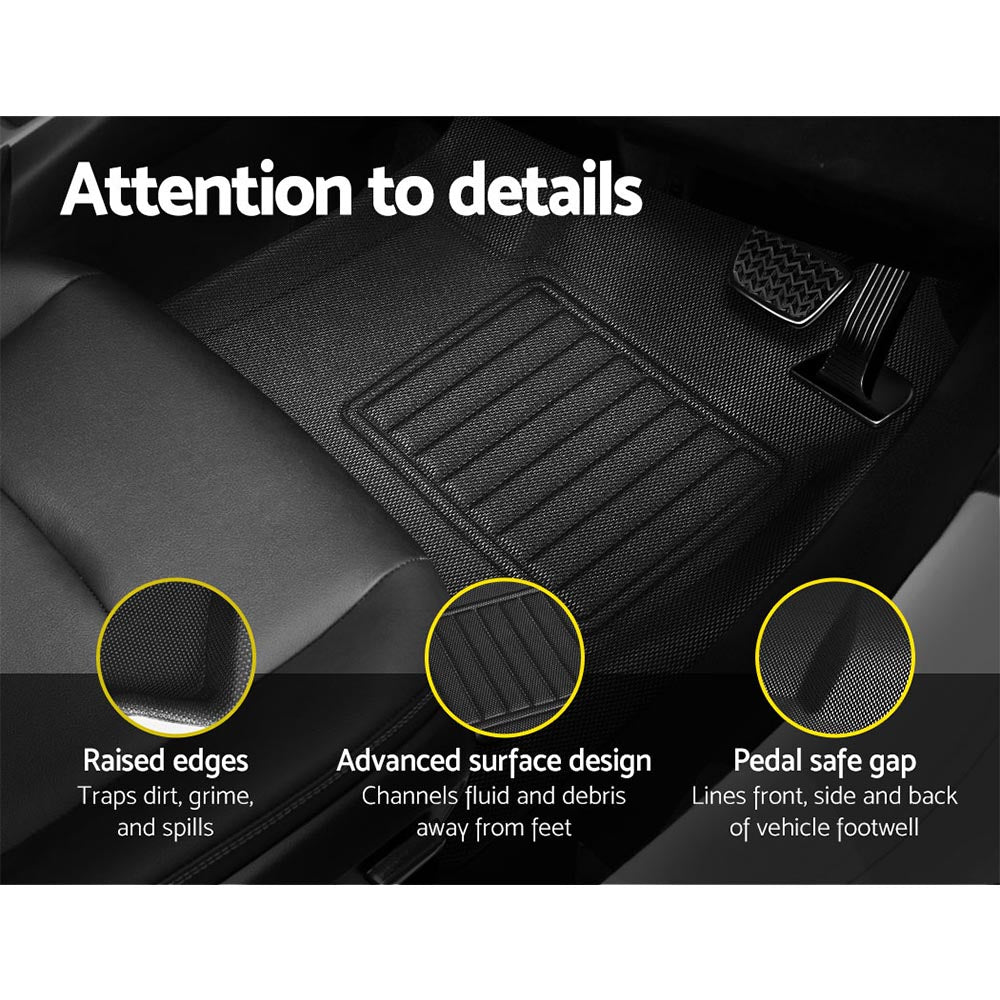 Weisshorn Durable Rubber Floor Mats for Toyota Hilux Dual Cab (2015-2022)