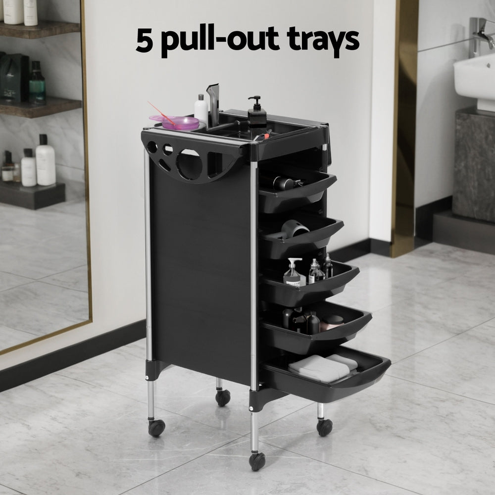 Elegant Mobile Salon Trolley Cart with 6-Tier Storage for Beauty Professionals