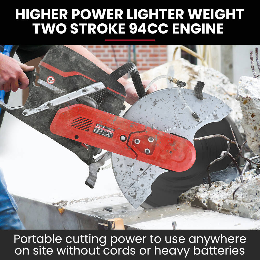BAUMR-AG 400mm Professional Concrete Demolition Saw 94cc 2-Stroke, Wet and Dry Demo Cutting, 16' Diamond Blade, Anti-Vibration System