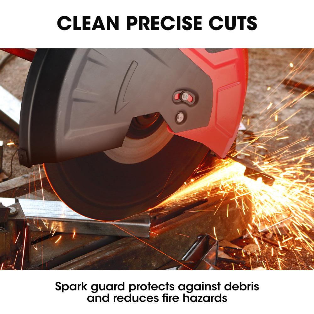 Baumr-AG 2400W 355mm 14' Metal Cut Off Cold Saw, Soft Start, 45 Degree Mitre Chop