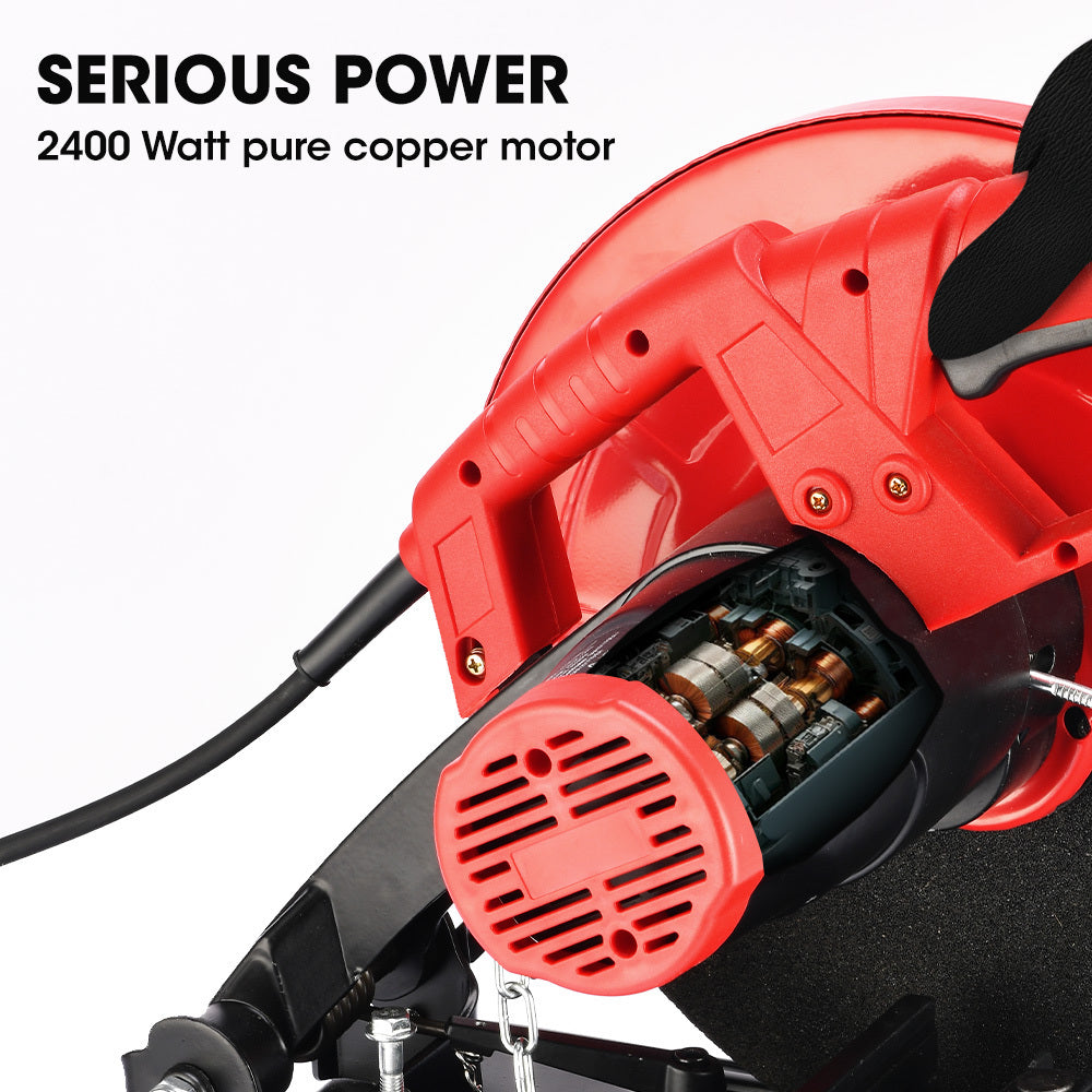 Baumr-AG 2400W 355mm 14' Metal Cut Off Cold Saw, Soft Start, 45 Degree Mitre Chop