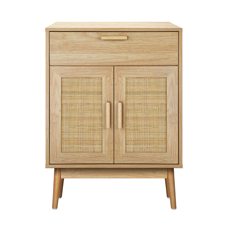 Oikiture Sideboard Rattan Hallyway Table Wood
