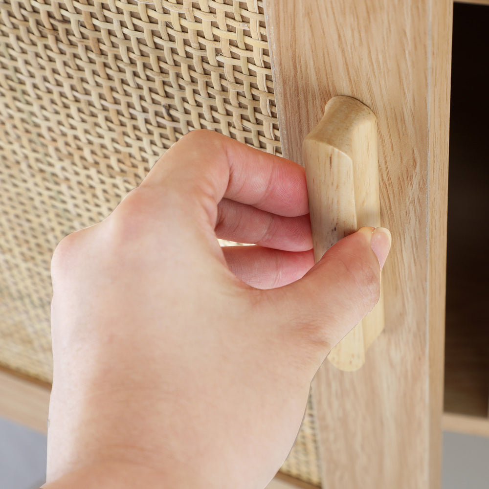 Oikiture 2x Buffet Sideboard Rattan Cupboard Cabinet Storage