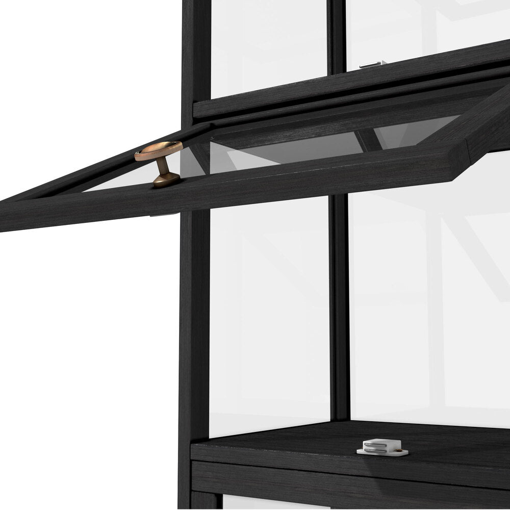 Oikiture Display Cabinet Slim 5-Tier Clear Black