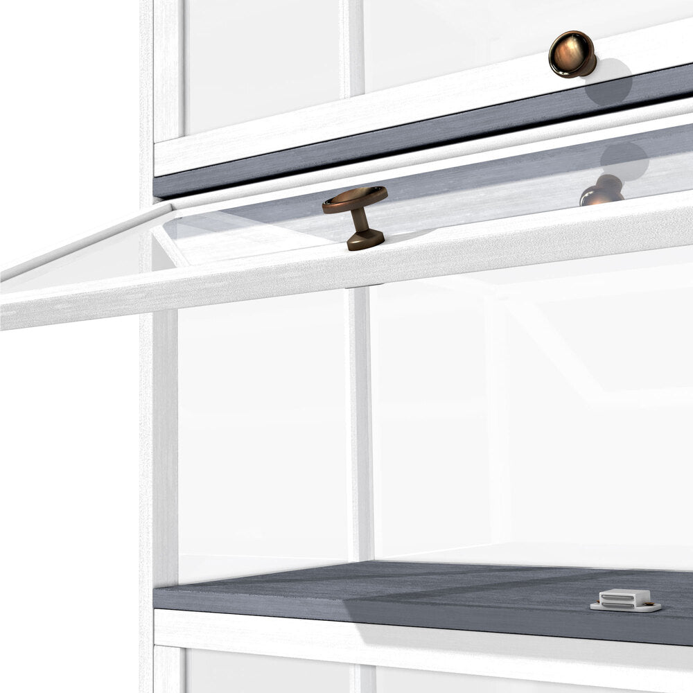 Oikiture Display Cabinet 5 Tiers Clear Door White