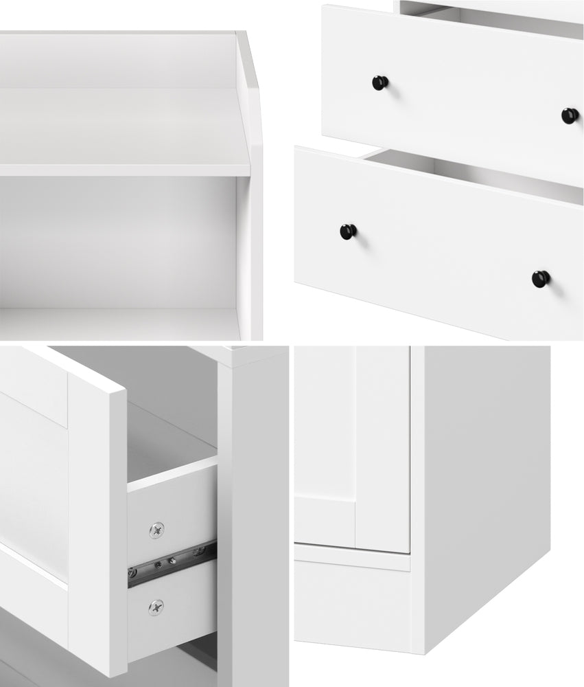 Oikiture Sideboard Buffet Cupboard 3 Chest of Drawers White