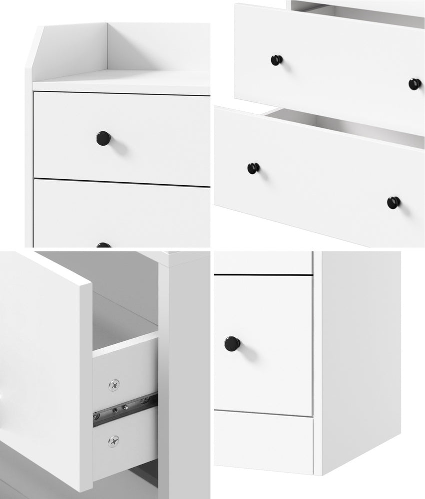 Oikiture Buffet Sideboard Hamptons Style 6 Drawers White