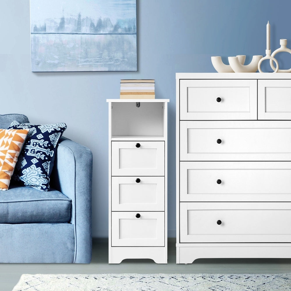 Oikiture 2x Chest of Drawers Storage Cabinet Dresser Tallboy Hamptons